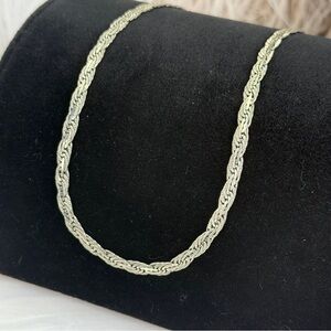 Vintage braided silver marked 925 chain necklace